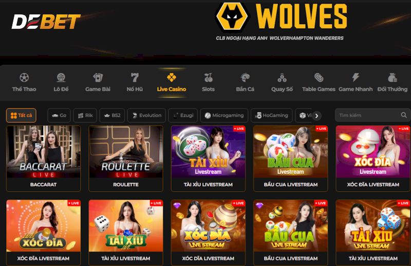 Casino và Slot game Debet