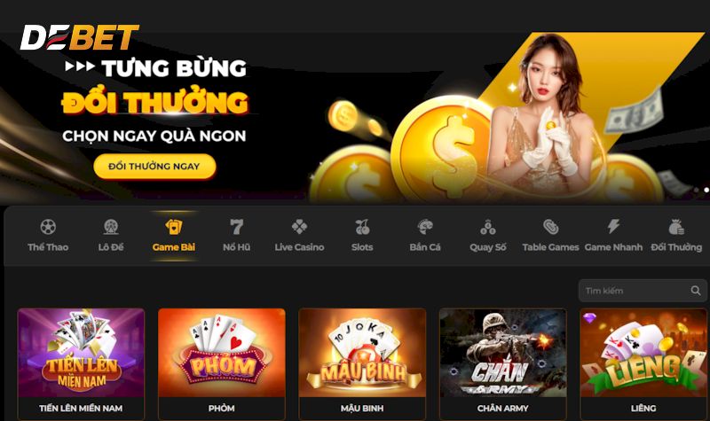 Chơi game sảng khoái tưng bừng khuyến mãi Debet