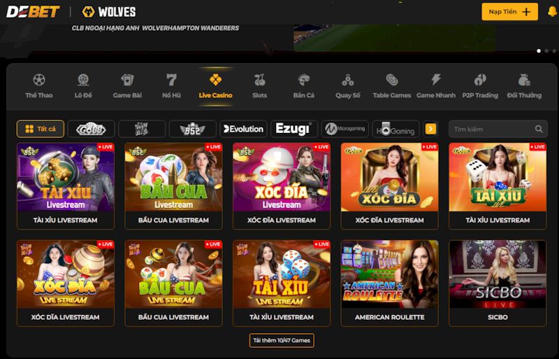 Giới thiệu Live Casino Debet